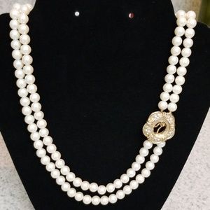 VINTAGE 1980s Double Strand Faux Pearl's